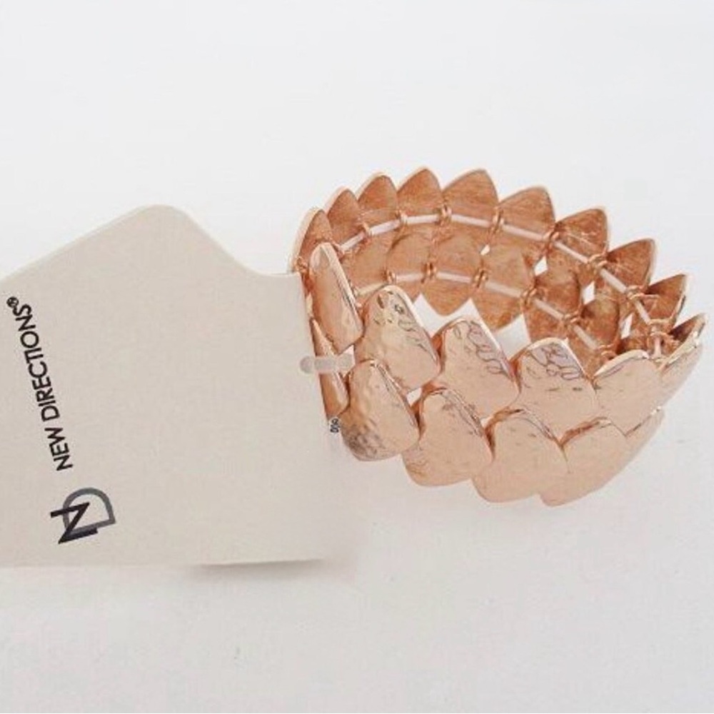 New Directions Gold Tone Stretch Statement Bracelet NWT